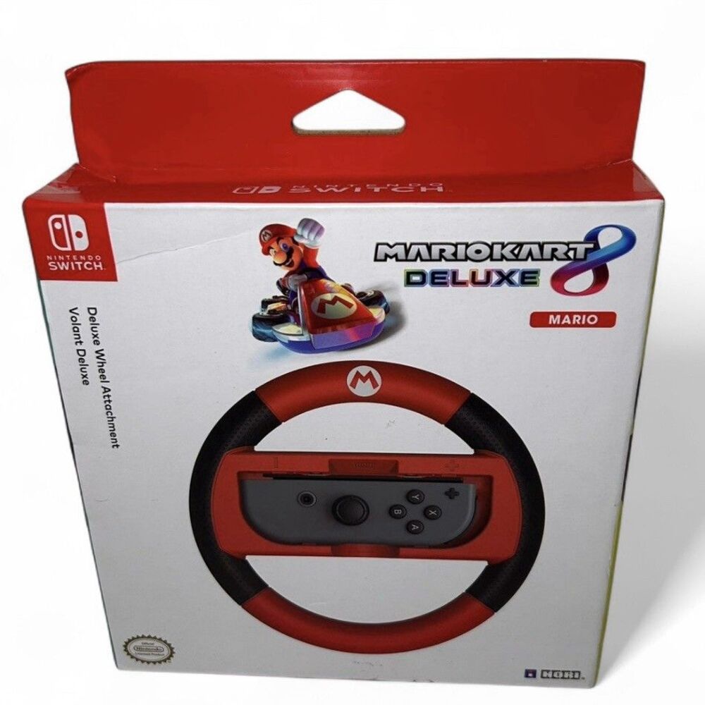 Mario Kart 8 Deluxe Red Mario Steering Wheel Nintendo Switch Joy-Con